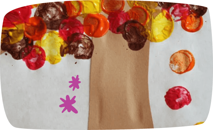 Fall Crafts for Children stamped tree