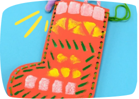 cardboard Christmas stocking 