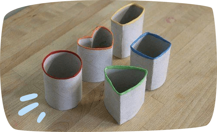 stamps with cardboard rolls
